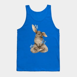 meditating bunny with butterflies Tank Top